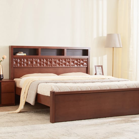 Denis Rio Mahogany Wood King Bed - Walnut