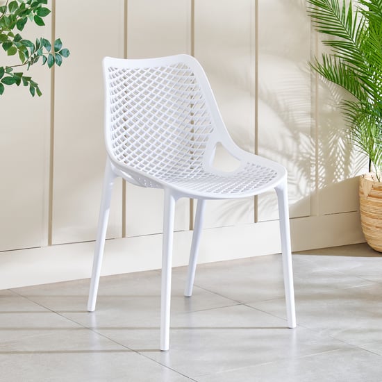 Mesh Static Polypropylene Outdoor Chair - Beige