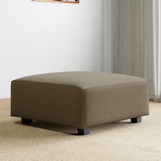 Helios Brigade Fabric Ottoman - Brown