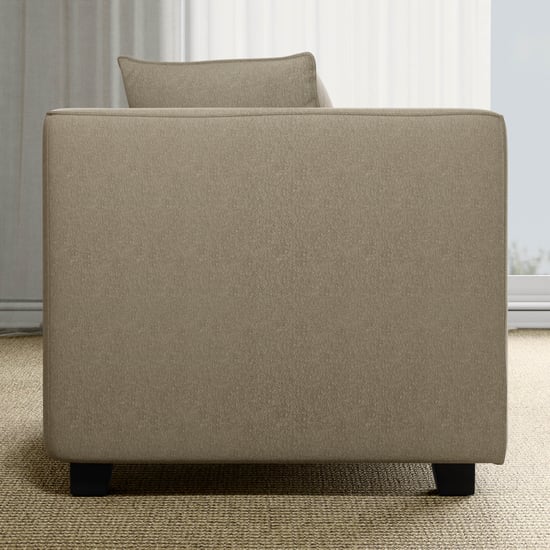 Helios Brigade Fabric 1-Seater Wedge Sofa with Cushion - Brown