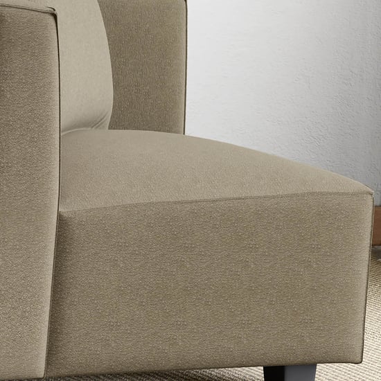 Helios Brigade Fabric 1-Seater Wedge Sofa with Cushion - Brown