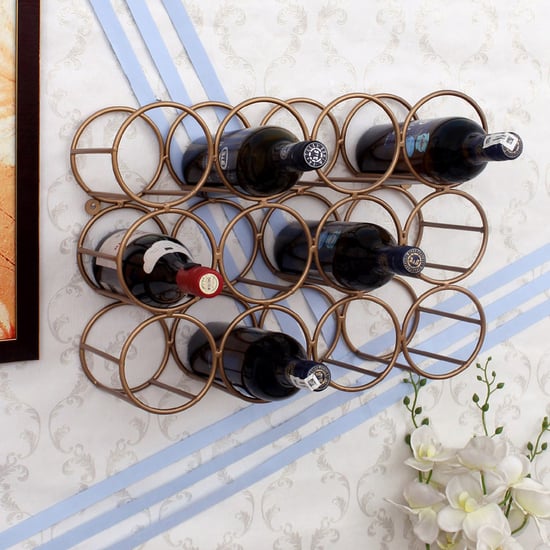 HOME SPARKLE Metal 12-Bottle Wall-Mounted Wine Rack