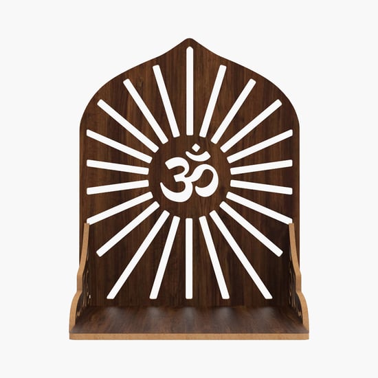 HOME SPARKLE Om Mandir Wall Shelf - Brown