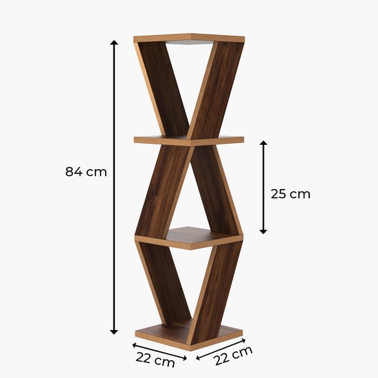 HOME SPARKLE 3-Tier Corner Wall Shelf - Brown