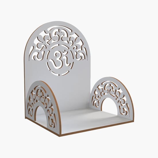 HOME SPARKLE Om Mandir Wall Shelf - White