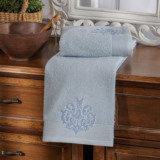 MASPAR Vintage Acanthus Serenity Cotton Embroidered Bath Towel - 140x70cm