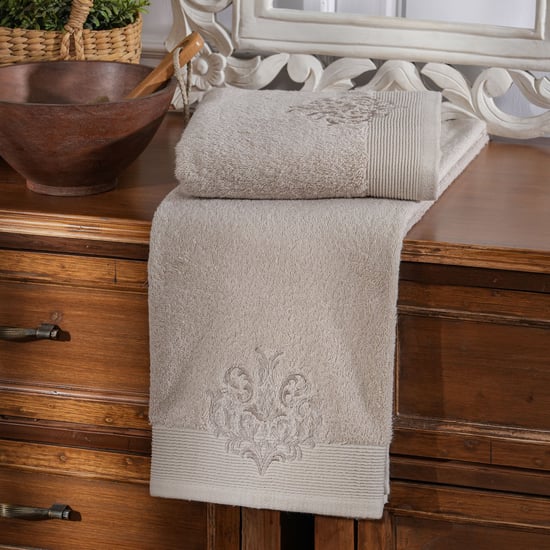 MASPAR Vintage Acanthus Serenity Cotton Embroidered Bath Towel - 140x70cm