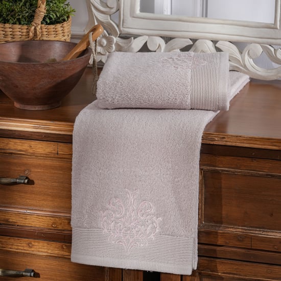 MASPAR Vintage Acanthus Serenity Cotton Embroidered Bath Towel - 140x70cm