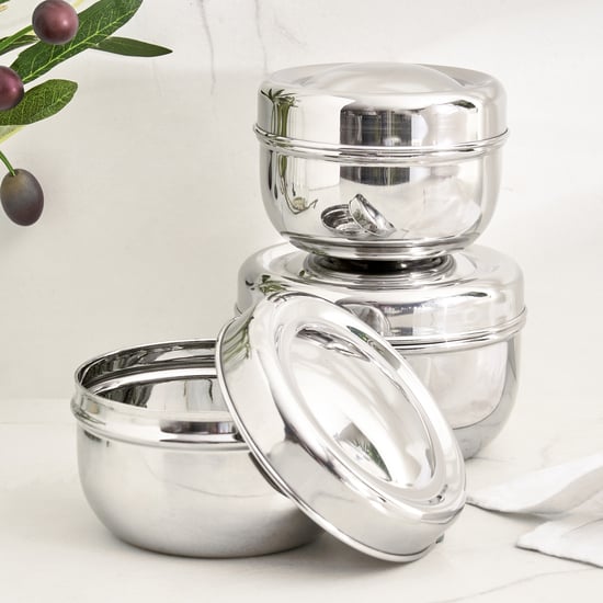 Corsica Aresco Set of 3 Stainless Steel Containers