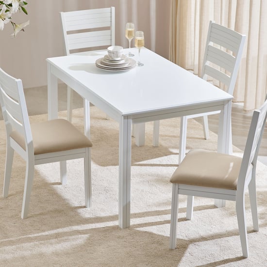 Montoya 4-Seater Dining Set with Chairs - White