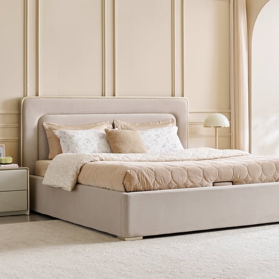 Homeshores King Bed with Hydraulic Storage - Greige