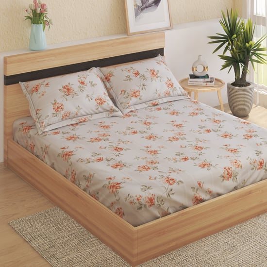 Spinel Prairie Printed 3Pcs Queen Bedsheet Set