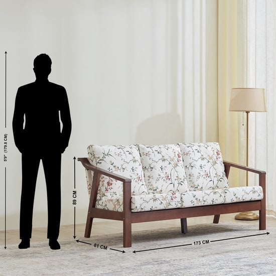 Helios Zara Fabric 3+2 Seater Sofa Set - White