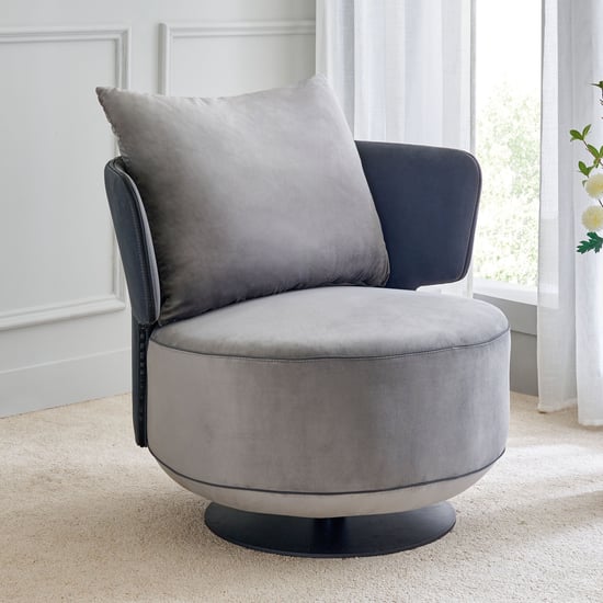 Bianca Fabric Swivel Accent Chair - Grey