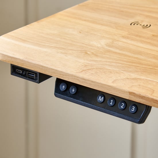 Ascent Solid Wood Top Adjustable Smart Study Desk - Oak