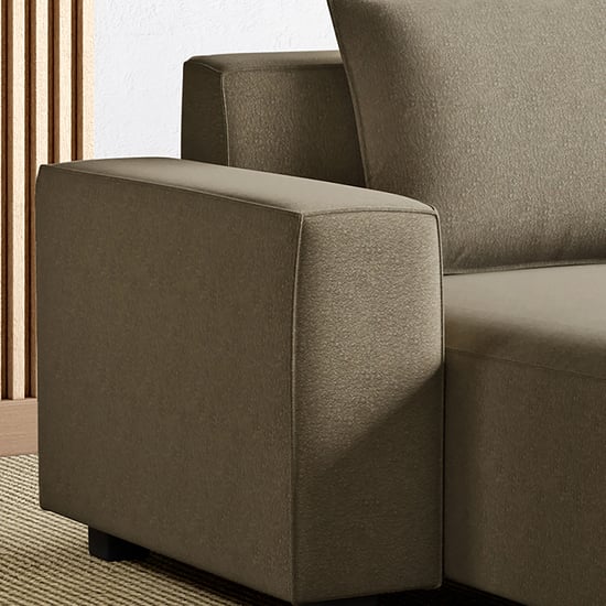 Helios Brigade Fabric 1-Seater Lounge Sofa with Cushion - Brown