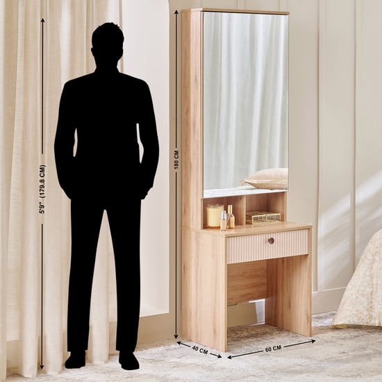 Lexus Dresser Mirror with Drawer - Brown