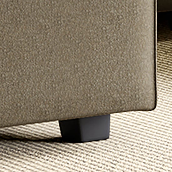 Helios Brigade Fabric 3-Seater Sofa with Ottomans and Cushions- Brown