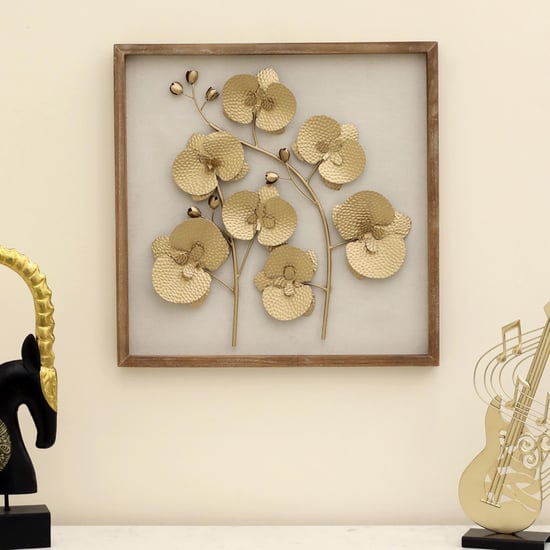 VEDAS Metal Poppy Flower Wall Accent