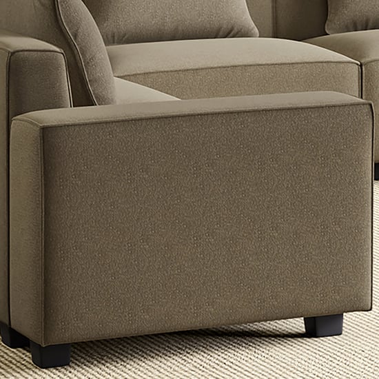 Helios Brigade Fabric 8-Seater Corner Sofa with Cushions - Brown