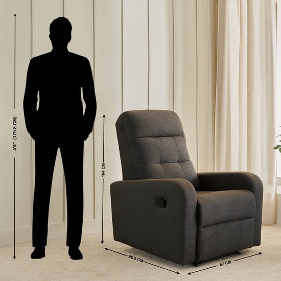 Helios Toledo Fabric 3+1 Seater Recliner Set - Brown