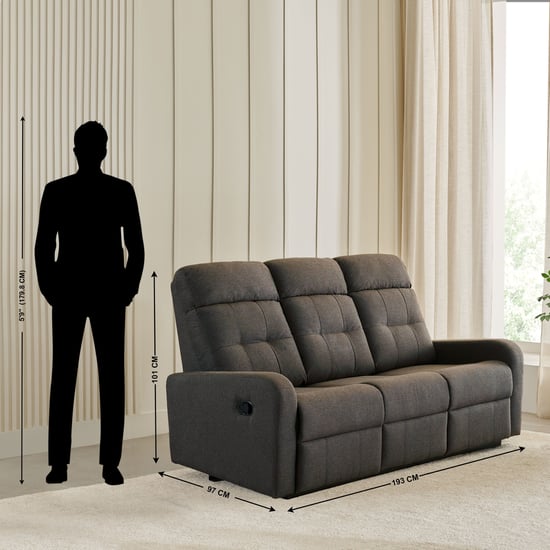 Helios Toledo Fabric 3+1 Seater Recliner Set - Brown