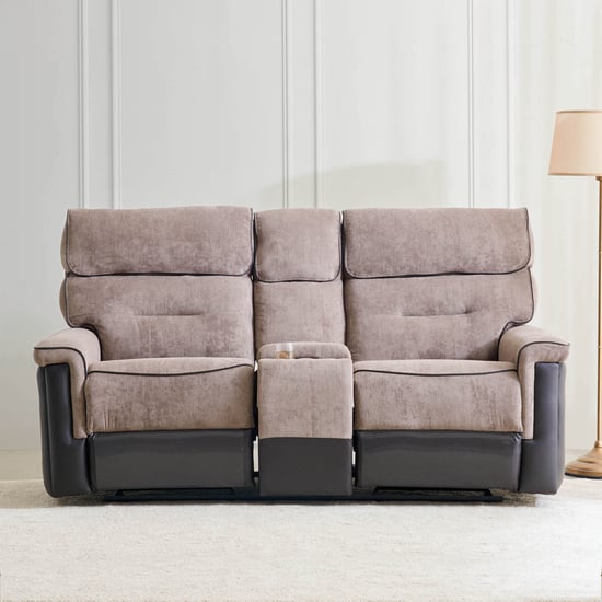 Cristian Fabric 3+2 Seater Recliner Set Brown Brown