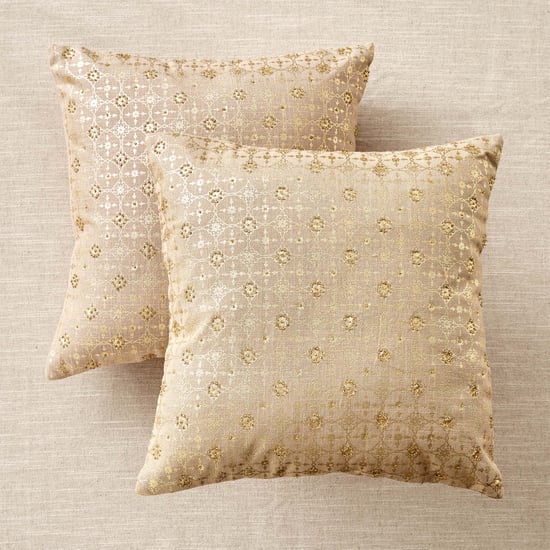 Celestial Set of 2 Foil Printed Cushion Covers - 40x40cm