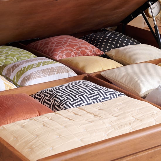 Amanda Jade Acacia Wood Queen Bed with Hydraulic Storage - Brown