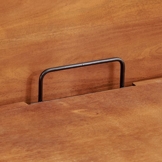 Amanda Jade Acacia Wood Queen Bed with Hydraulic Storage - Brown