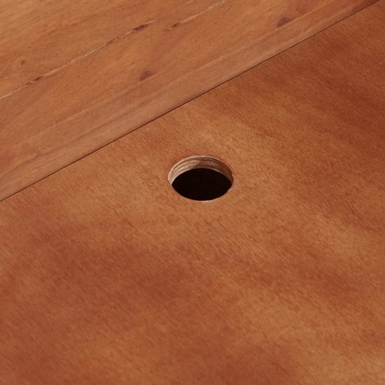 Amanda Jade Acacia Wood Queen Bed with Hydraulic Storage - Brown