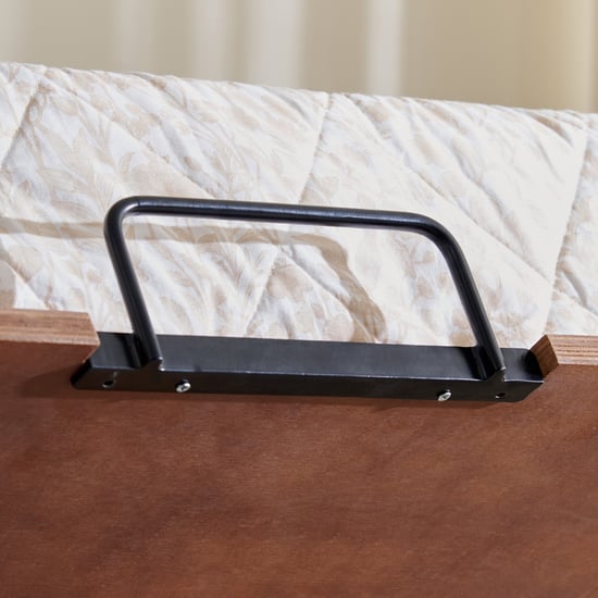 Amanda Opal Acacia Wood Queen Bed with Hydraulic Storage - Brown