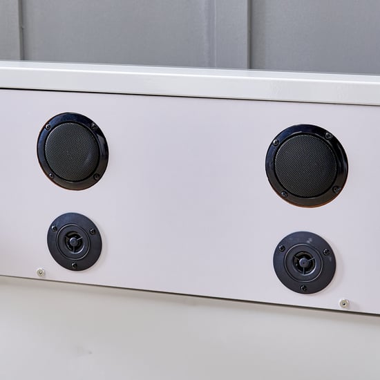 Trooper Tempered Glass Top Smart Study Desk - White