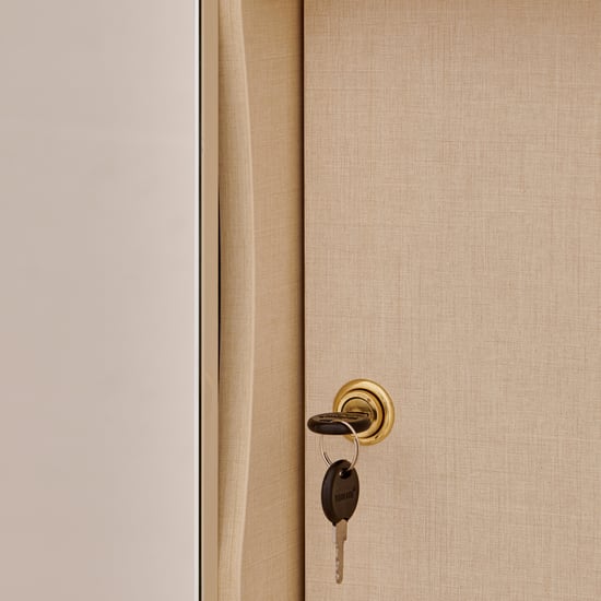 Modern Radiance 4-Door Wardrobe with Mirrors - Cream
