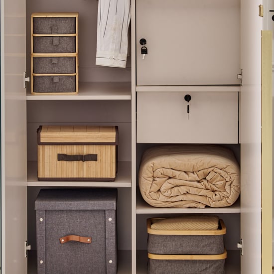 Vegas 2-Door Wardrobe with Mirror - Grey