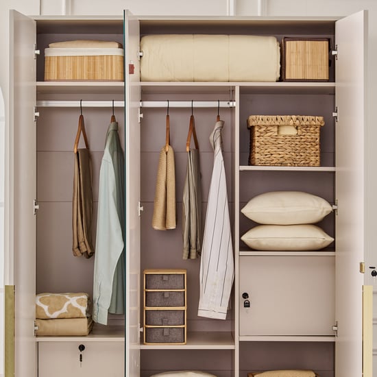 Vegas 3-Door Wardrobe with Mirror - Grey