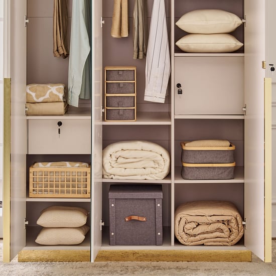 Vegas 3-Door Wardrobe with Mirror - Grey