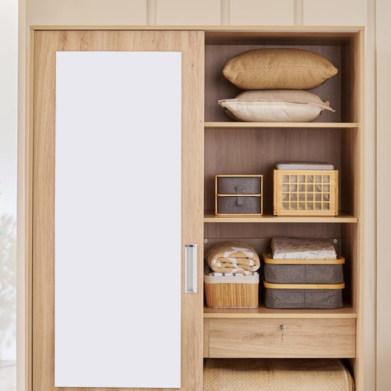 Helios Alton 2-Door Sliding Wardrobe with Mirror - Oak