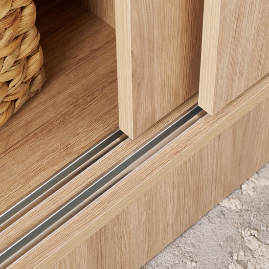 Helios Alton 2-Door Sliding Wardrobe with Mirror - Oak