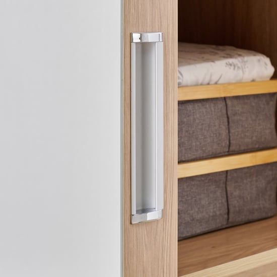 Helios Alton 2-Door Sliding Wardrobe with Mirror - Oak