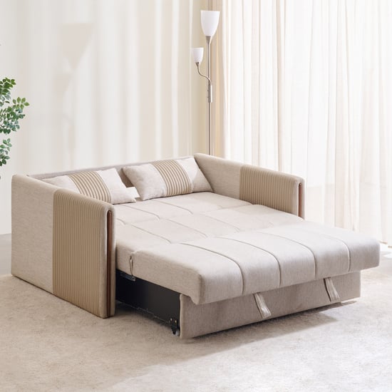 Bogota NXT Fabric 2-Seater Sofa Bed with Cushions - Beige