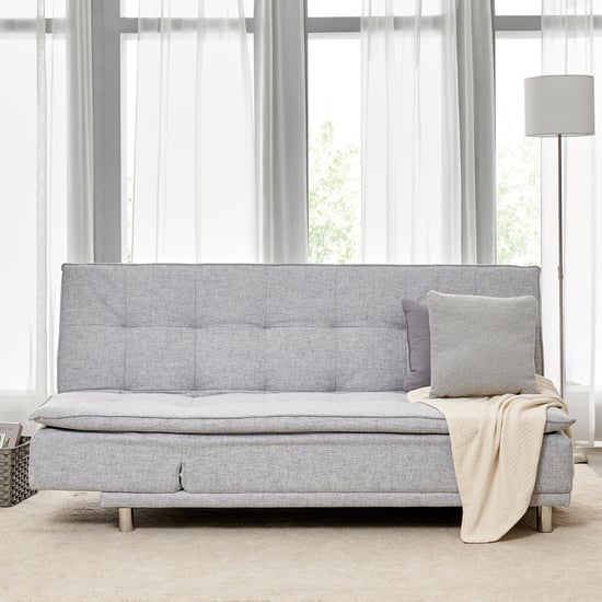 Claudia Fabric 3-Seater Sofa Bed cum Lounger - Grey