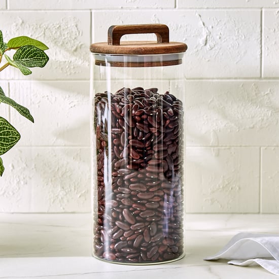 Chefs Pride Marcus Borosilicate Glass Jar with Acacia Wood Lid - 1.4L