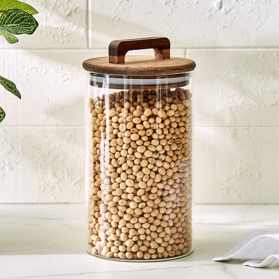 Chefs Pride Marcus Borosilicate Glass Jar with Acacia Wood Lid - 1L