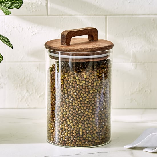 Chefs Pride Marcus Borosilicate Glass Jar with Acacia Wood Lid - 900ml