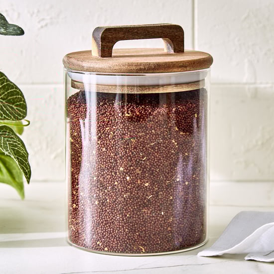 Chefs Pride Marcus Borosilicate Glass Jar with Acacia Wood Lid - 750ml