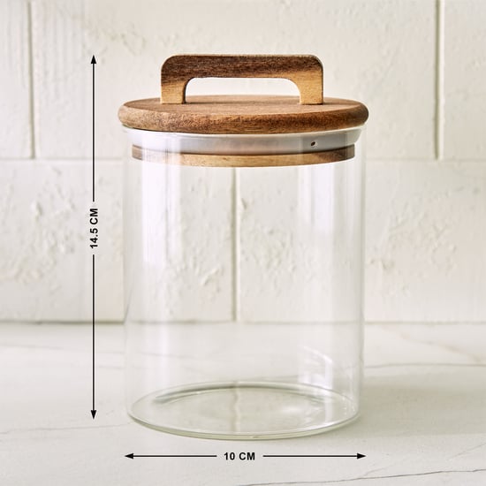 Chefs Pride Marcus Borosilicate Glass Jar with Acacia Wood Lid - 750ml