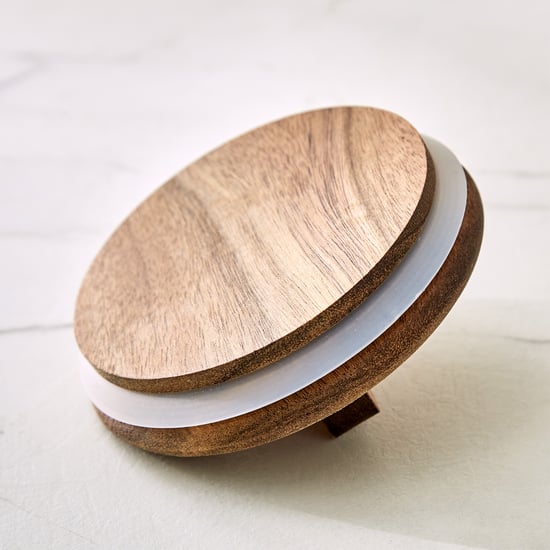 Chefs Pride Marcus Borosilicate Glass Jar with Acacia Wood Lid - 400ml