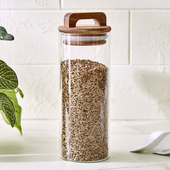 Chef's Pride Marcus Borosilicate Glass Jar with Acacia Wood Lid - 350ml