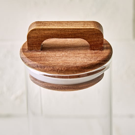 Chefs Pride Marcus Borosilicate Glass Jar with Acacia Wood Lid - 350ml